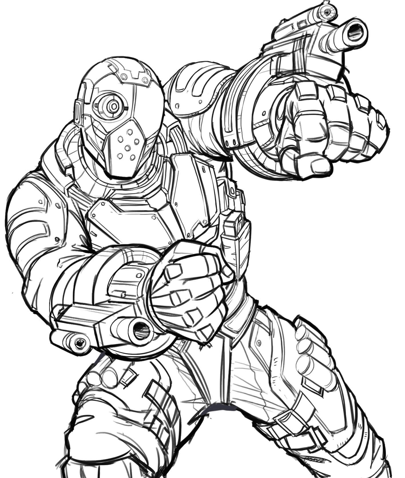 Dibujo de Deadshot con Dos Pistolas para Colorear