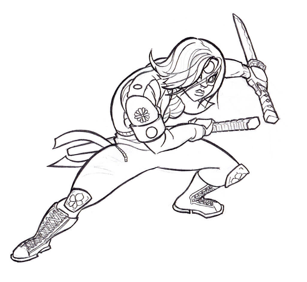 Dibujo de Escuadrn Suicida Katana para Colorear