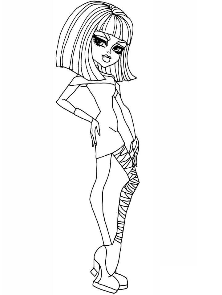 Dibujo de Escuela Secundaria de Monstruos Baile Cleo para Colorear