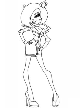 Dibujo de Escuela Secundaria de Monstruos Clawdeen Loba para Colorear