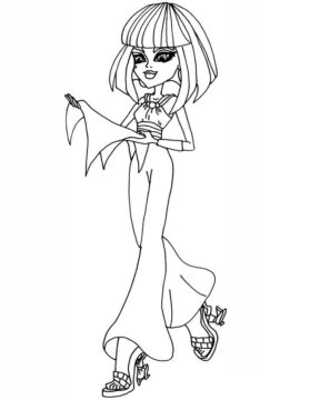 Dibujo de Escuela Secundaria de Monstruos Cleo de Nile para Colorear