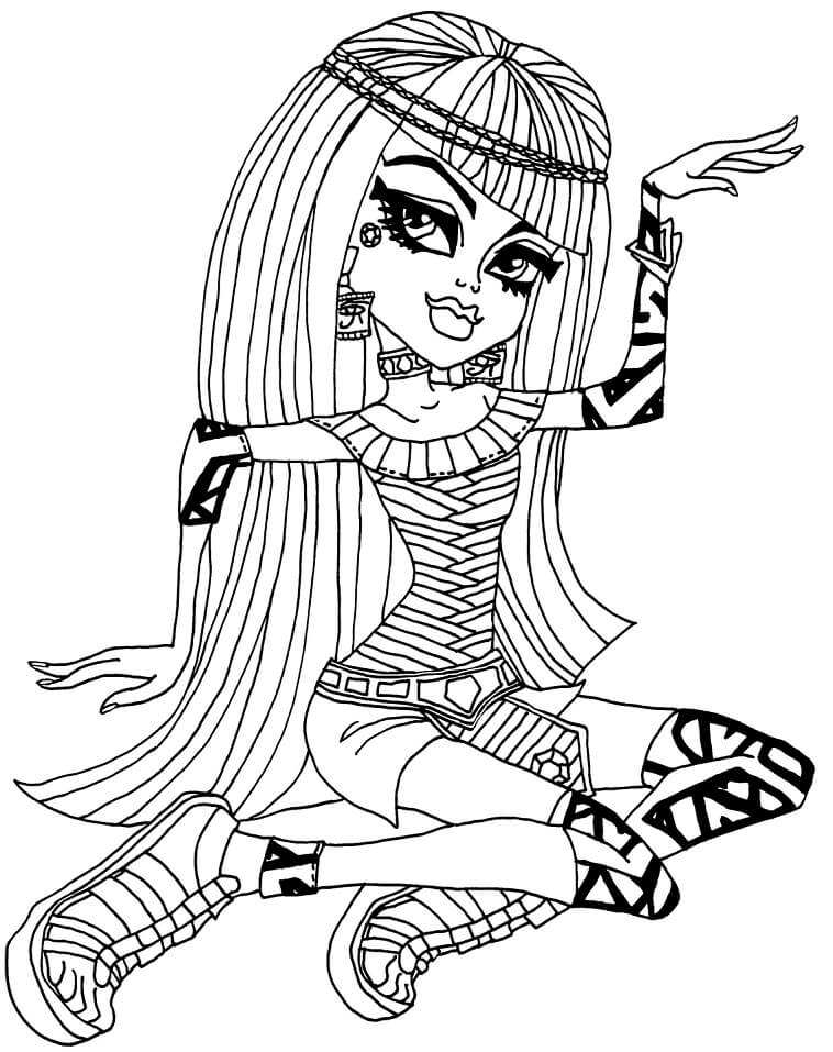 Dibujo de Escuela Secundaria de Monstruos Cleo para Colorear