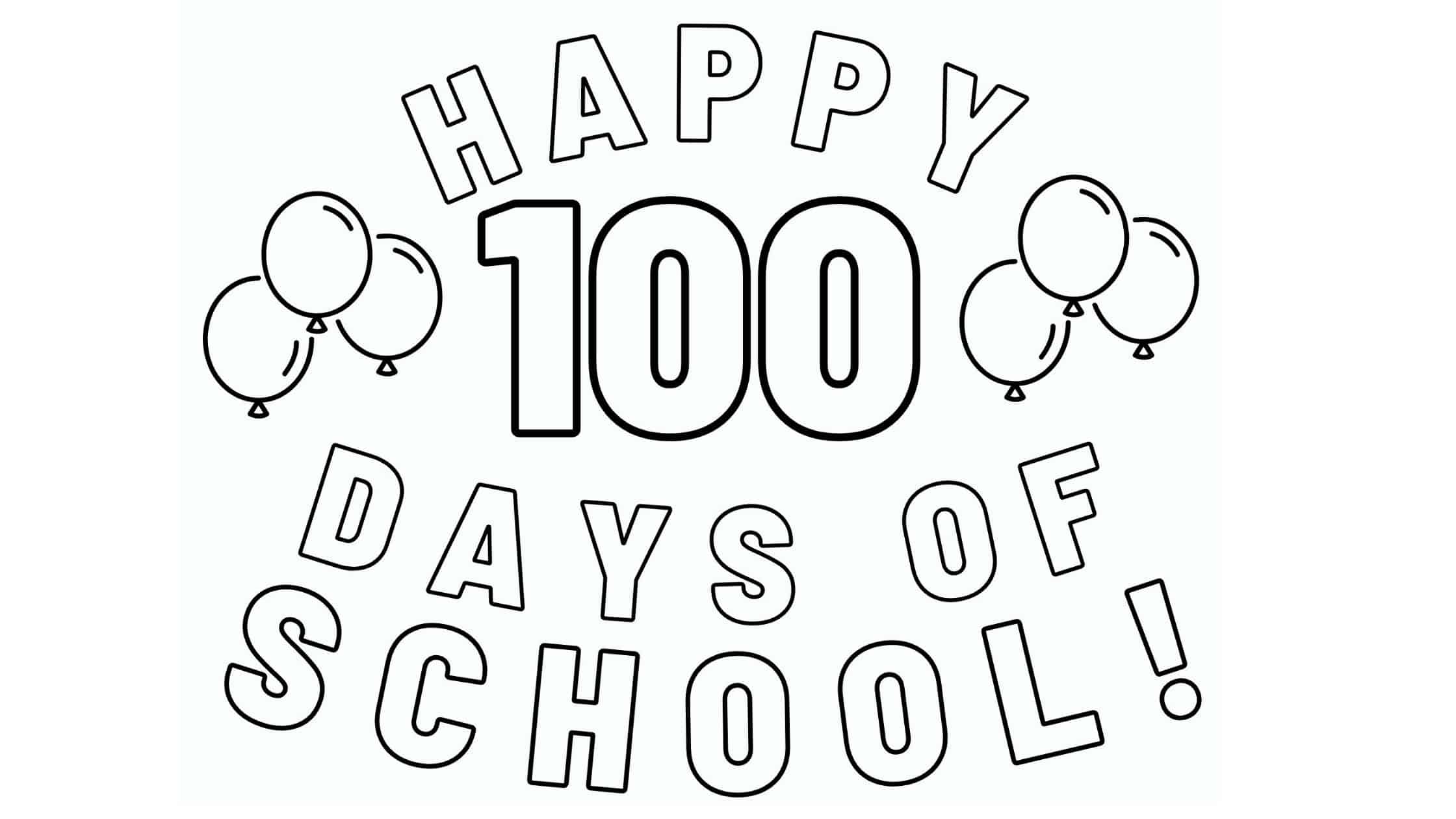 Dibujo de 100o día de Clases para Colorear