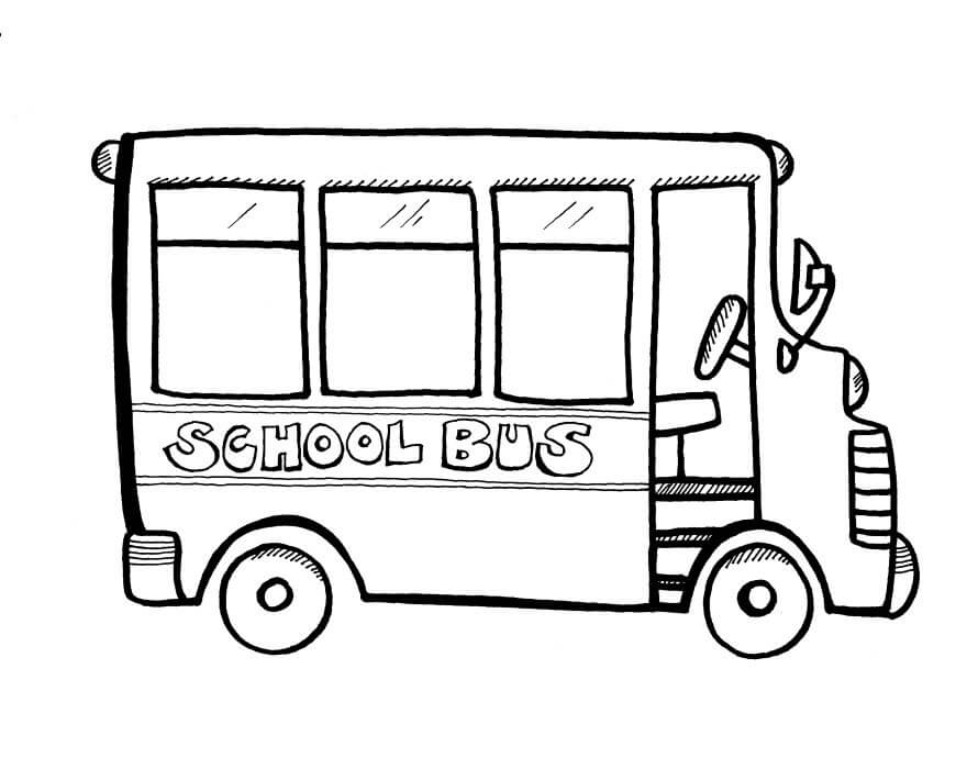 Dibujo de Dibujar a Mano Autobs Escolar para Colorear
