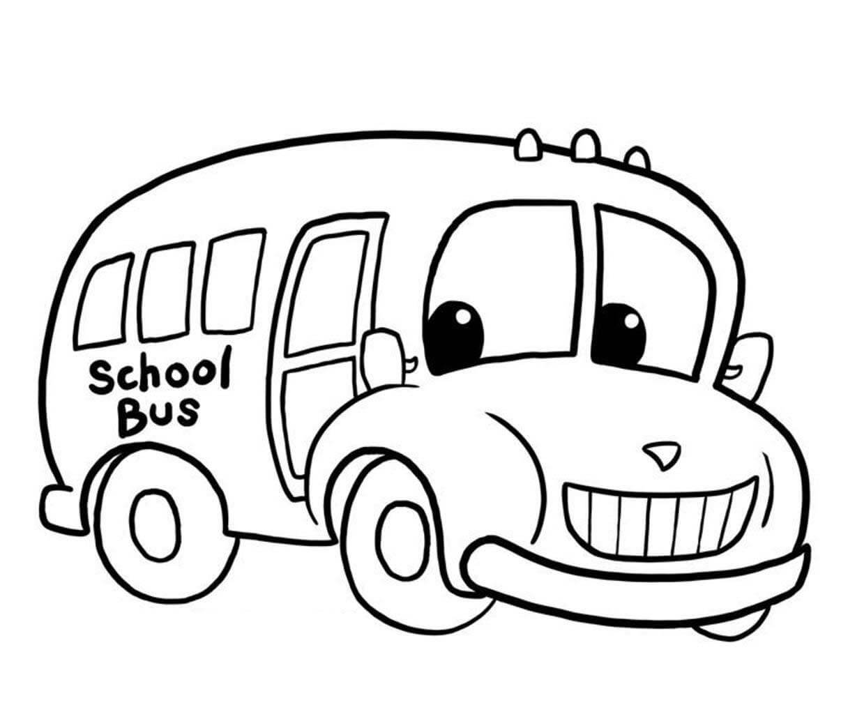 Dibujo de Diversin en Autobs Escolar para Colorear