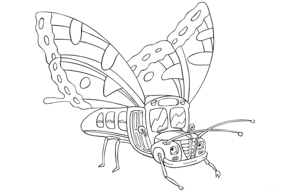 Dibujo de El Autobs Escolar Mgico para Colorear