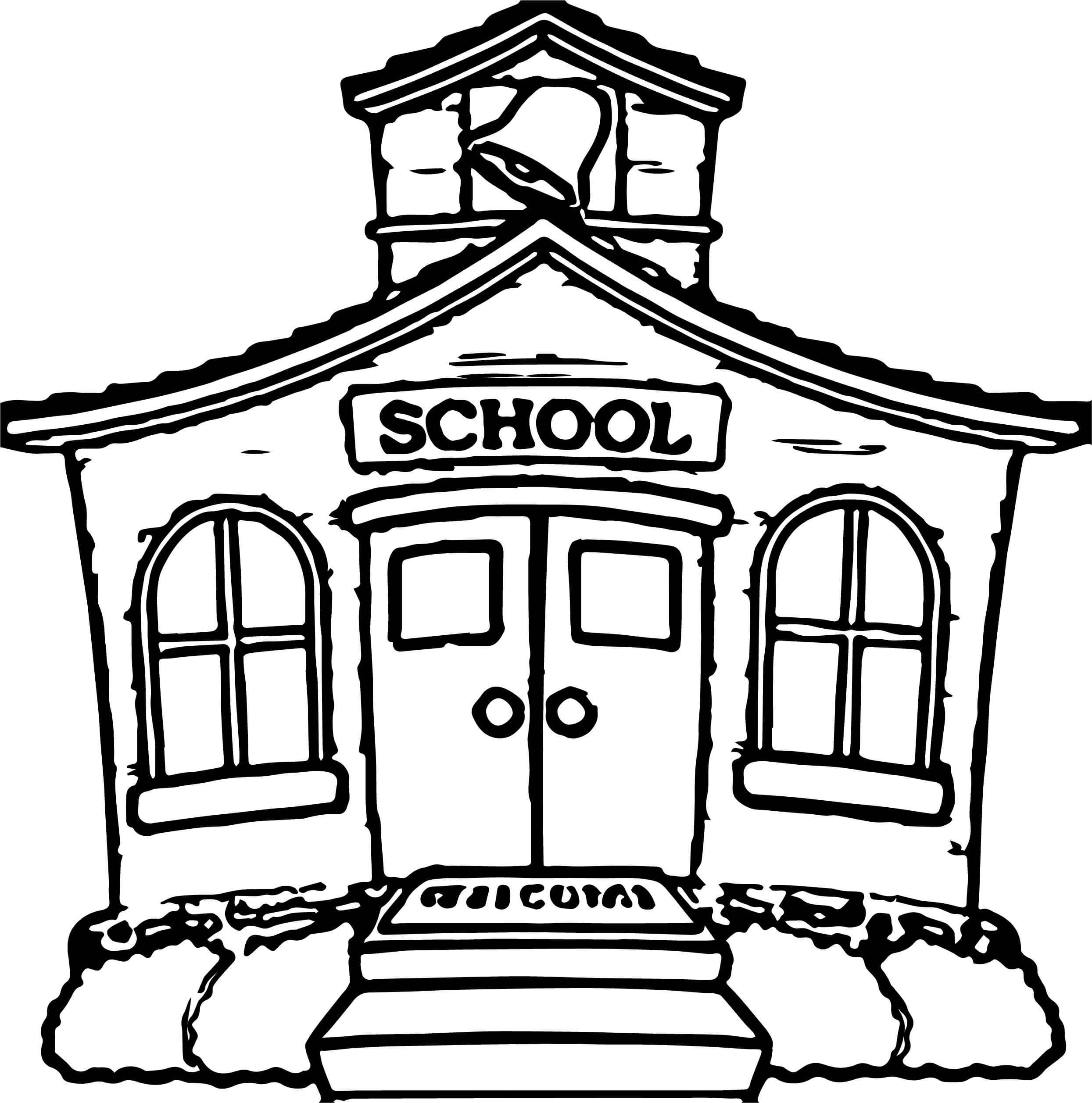 Dibujo de Escuela de Dibujo Simple para Colorear