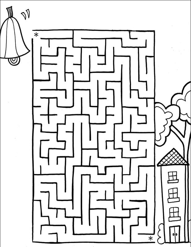 Dibujo de Laberinto Escolar para Colorear