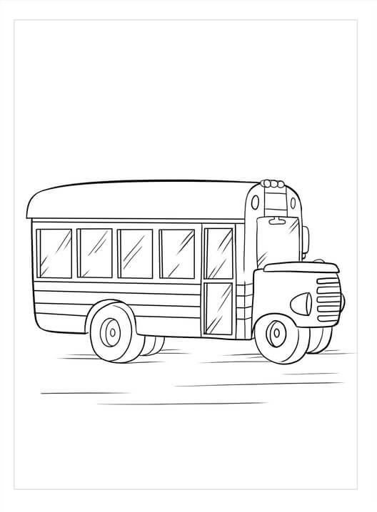 Dibujo de Lindo Autobs Escolar para Colorear