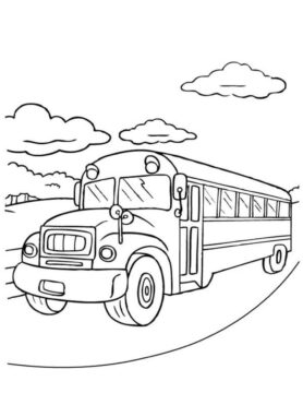 Dibujo de Regreso al Autobs Escolar para Colorear