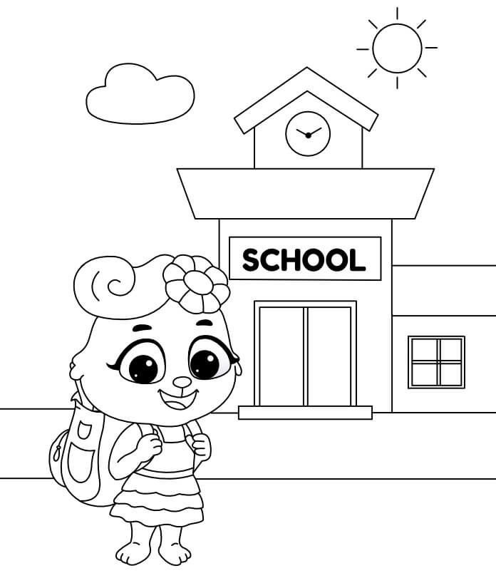 Dibujo de Ruby Ve a la Escuela para Colorear