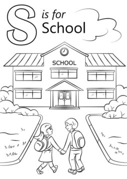 Dibujo de S Es para la Escuela para Colorear