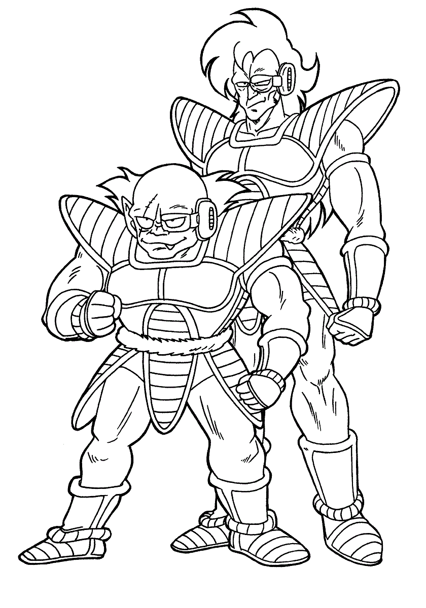 Dibujo de Chicos Malos en dragón Ball para Colorear