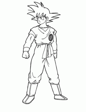 Dibujo de Goku Normal para Colorear