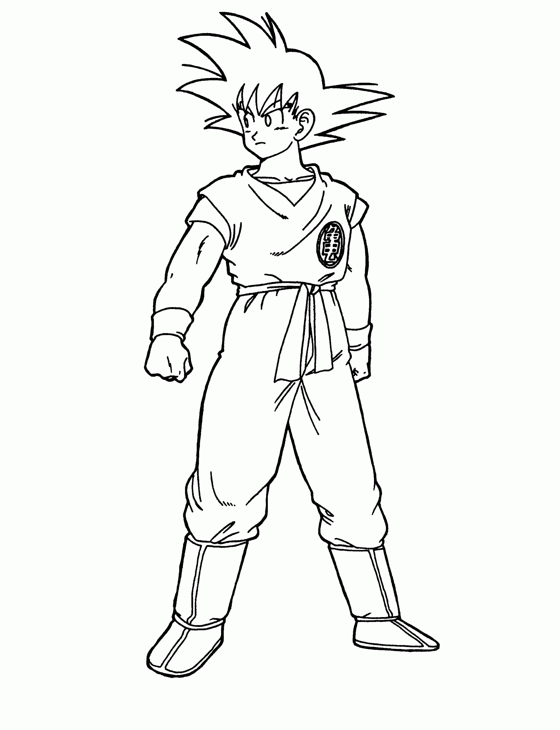Dibujo de Goku Normal para Colorear