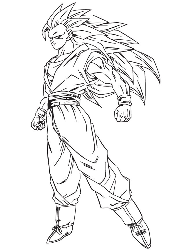 Dibujo de Goku Super Saiyan Ss3 para Colorear