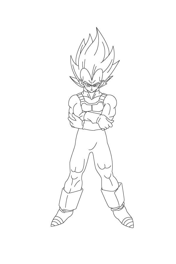 Dibujo de Vegeta Esta Enojado para Colorear