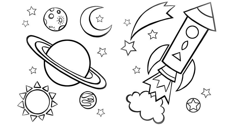 Dibujo de Bonito Espacio para Colorear