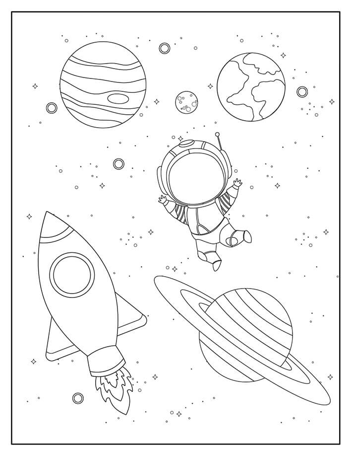 Dibujo de Espacio Educativo y Divertido para Colorear