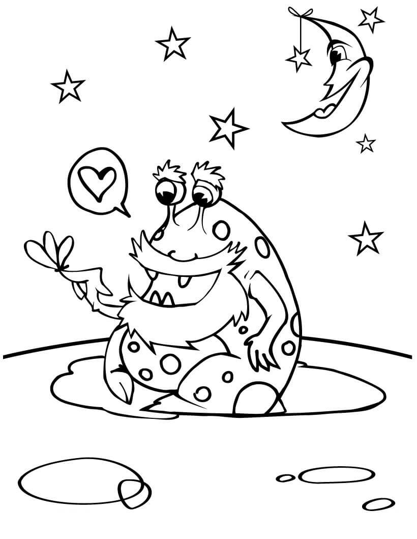 Dibujo de Espacio Exterior Extraterrestre Divertido para Colorear