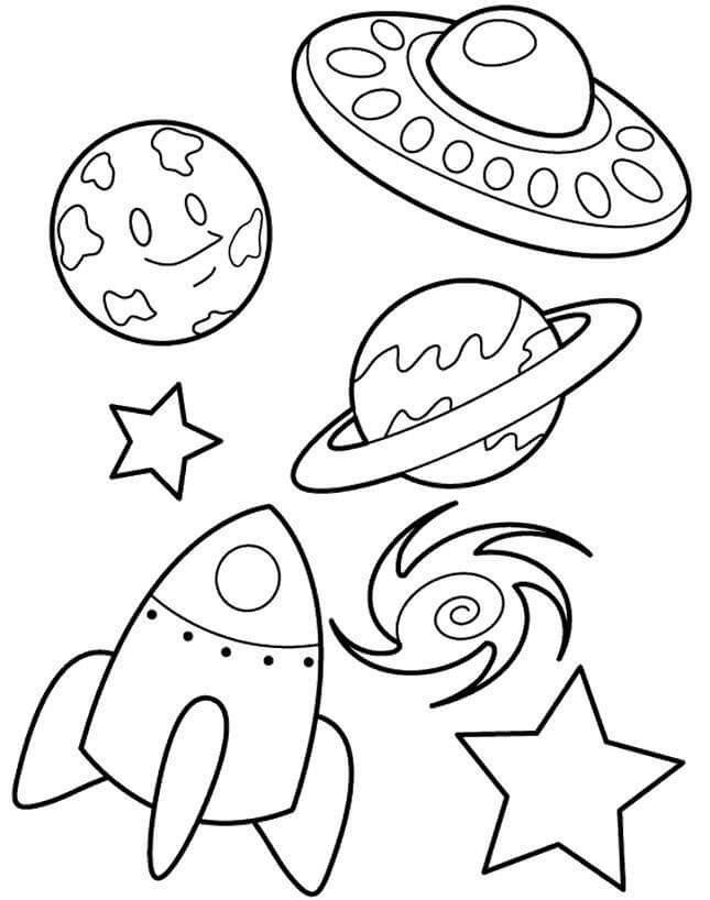 Dibujo de Espacio Sencillo para Colorear