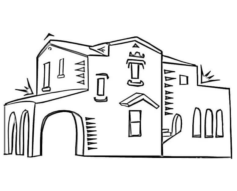 Dibujo de Arquitectura Espaola para Colorear