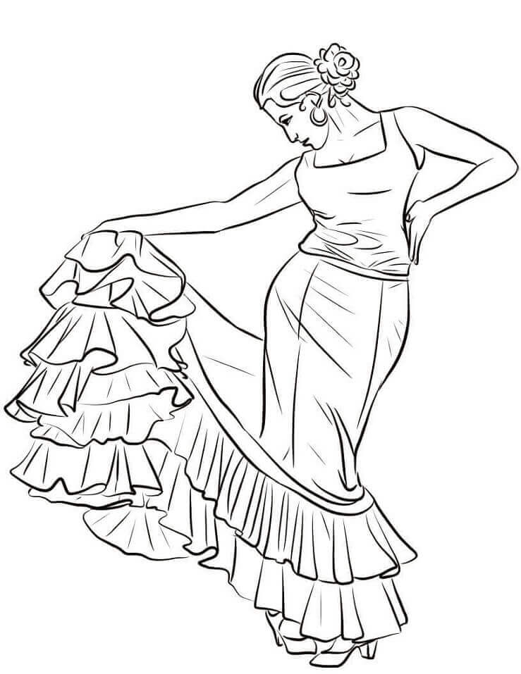 Dibujo de Bailarina Espaola para Colorear