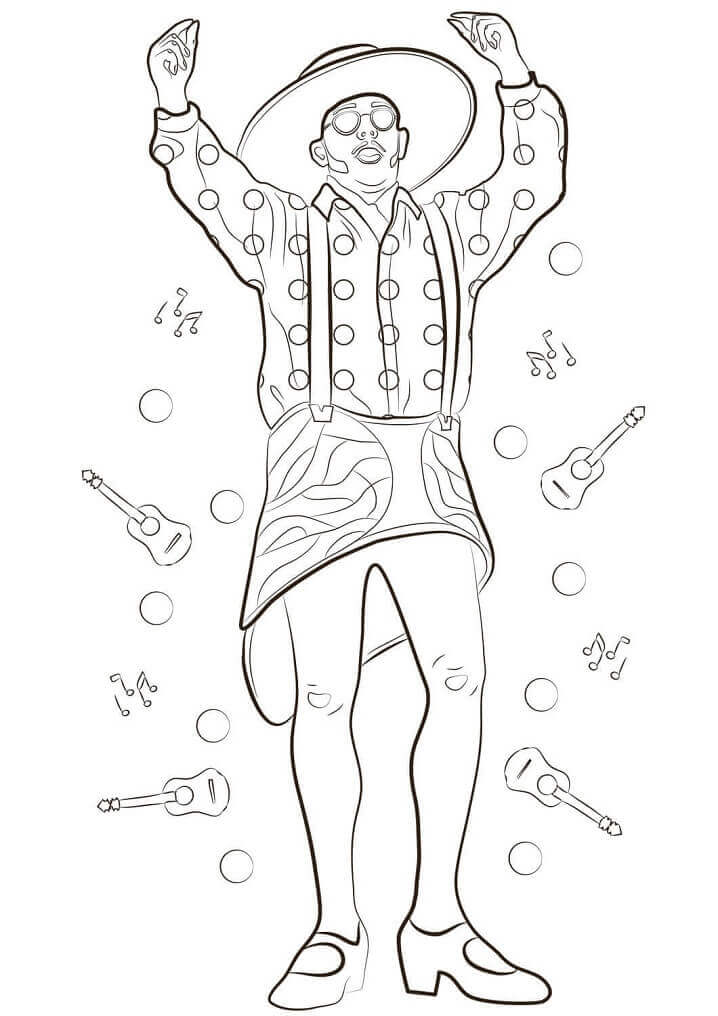 Dibujo de Carnaval de Cdiz para Colorear