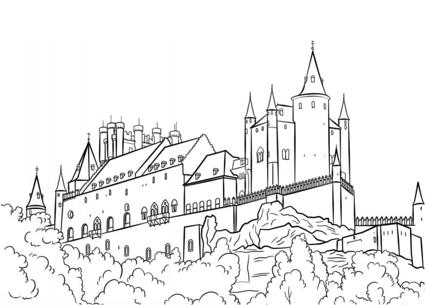 Dibujo de Castillo de Segovia para Colorear