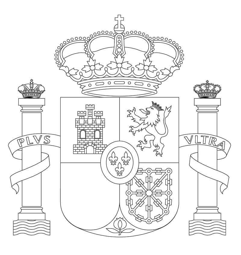 Dibujo de Escudo de Armas de Espaa para Colorear
