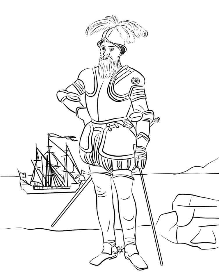 Dibujo de Francisco Pizarro para Colorear