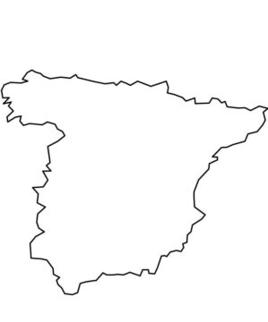 Dibujo de Mapa de Contorno de Espaa para Colorear