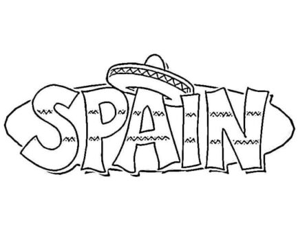 Dibujo de Sombrero en la Espaa para Colorear