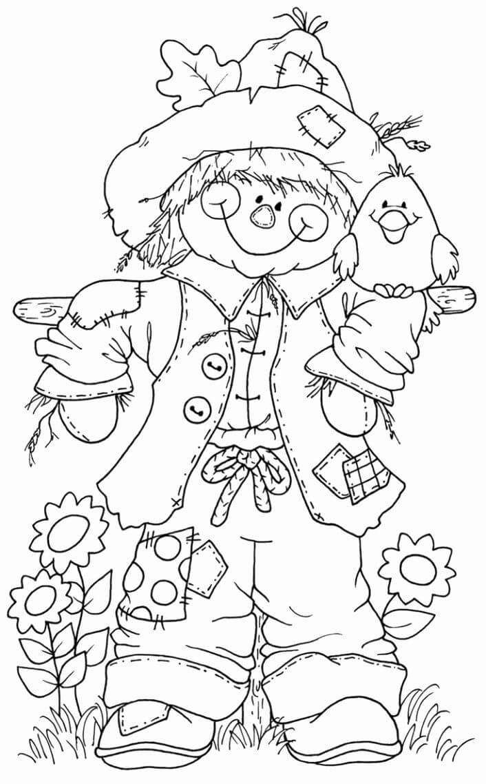 Dibujo de Adorable Espantapjaros para Colorear