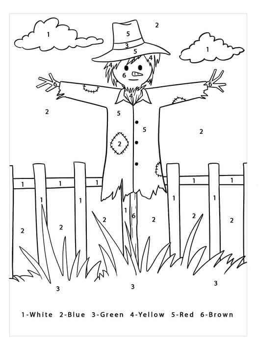 Dibujo de Bonito Espantapjaros para Colorear