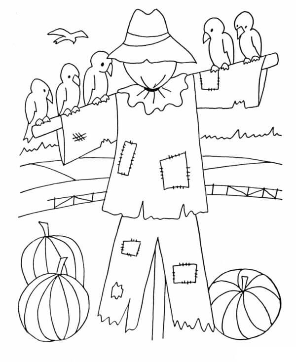Dibujo de Buen Espantapjaros para Colorear