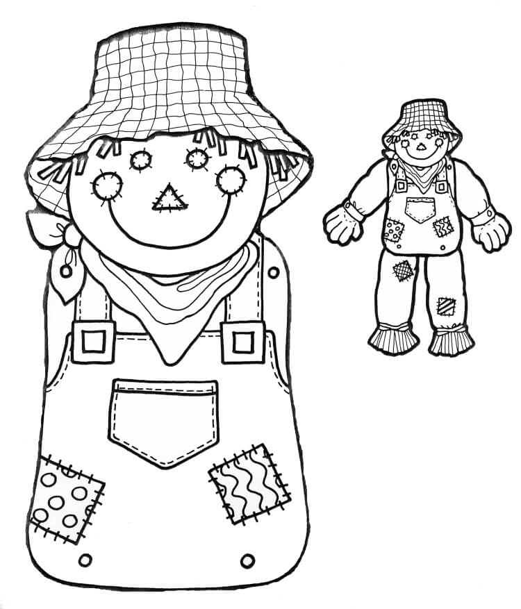 Dibujo de Dos Espantapjaros para Colorear