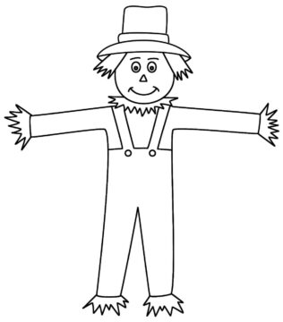 Dibujo de Espantapjaros Sonriendo para Colorear