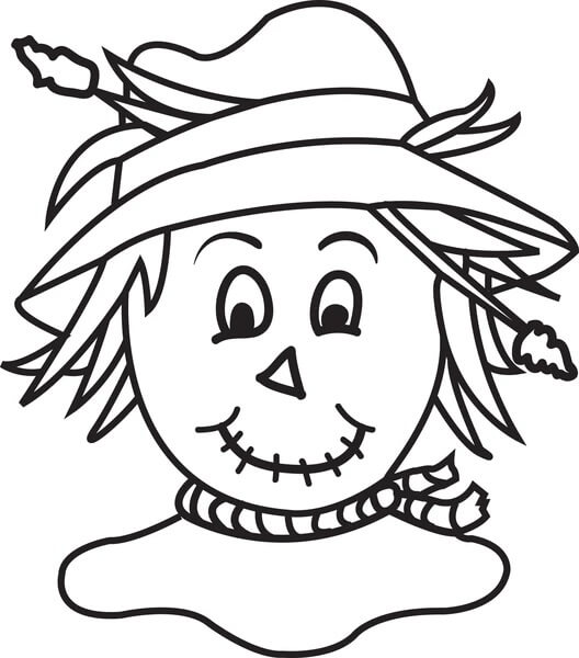 Dibujo de Espantapjaros de Cabeza para Colorear