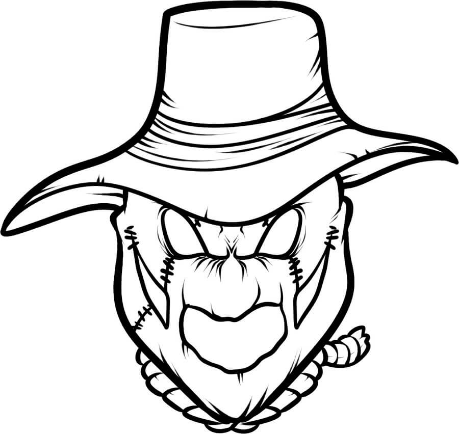 Dibujo de Espantapjaros de Cara para Colorear