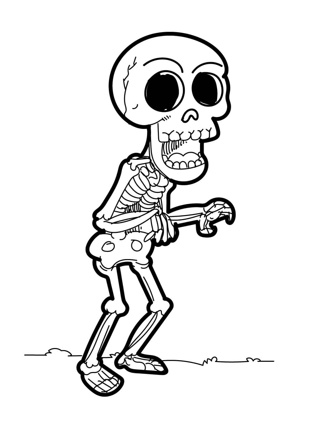 Dibujo de Adorable Esqueleto para Colorear