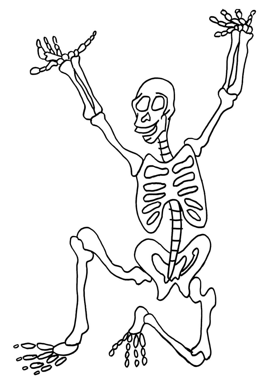 Dibujo de Bonito Esqueleto para Colorear