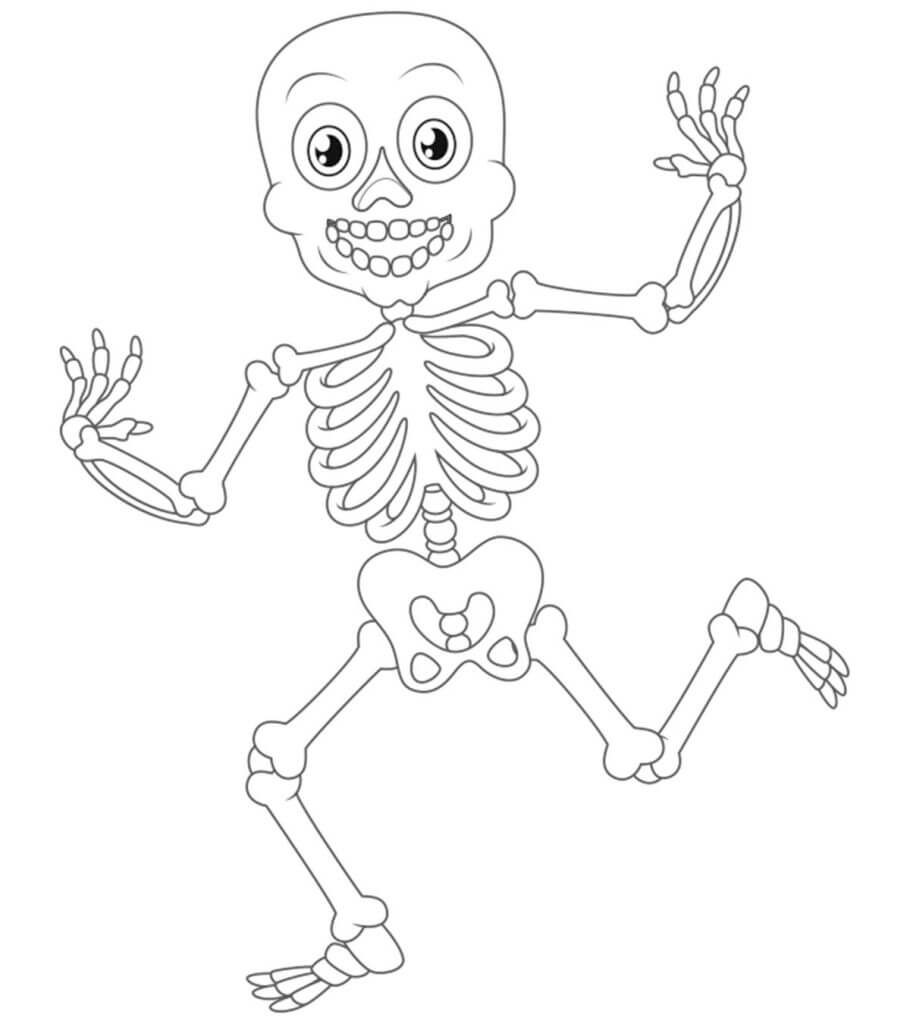 Dibujo de Divertido Esqueleto para Colorear
