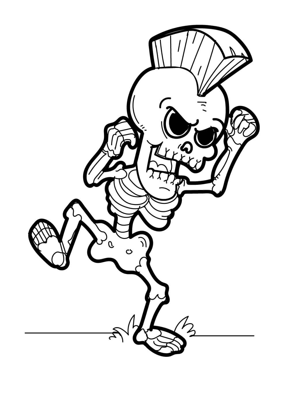 Dibujo de Esqueleto Bailando para Colorear