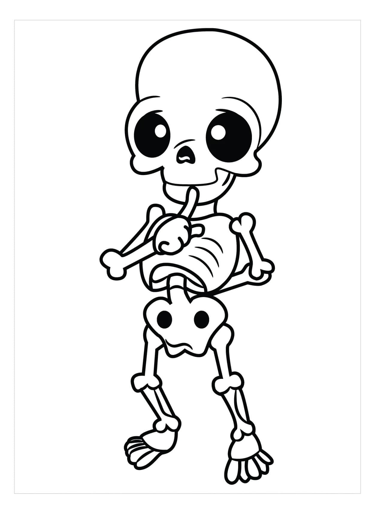 Dibujo de Esqueleto Chibi para Colorear