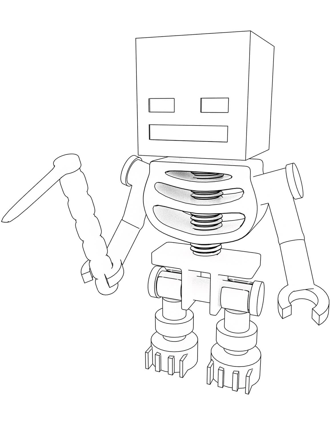 Dibujo de Esqueleto de Lego para Colorear