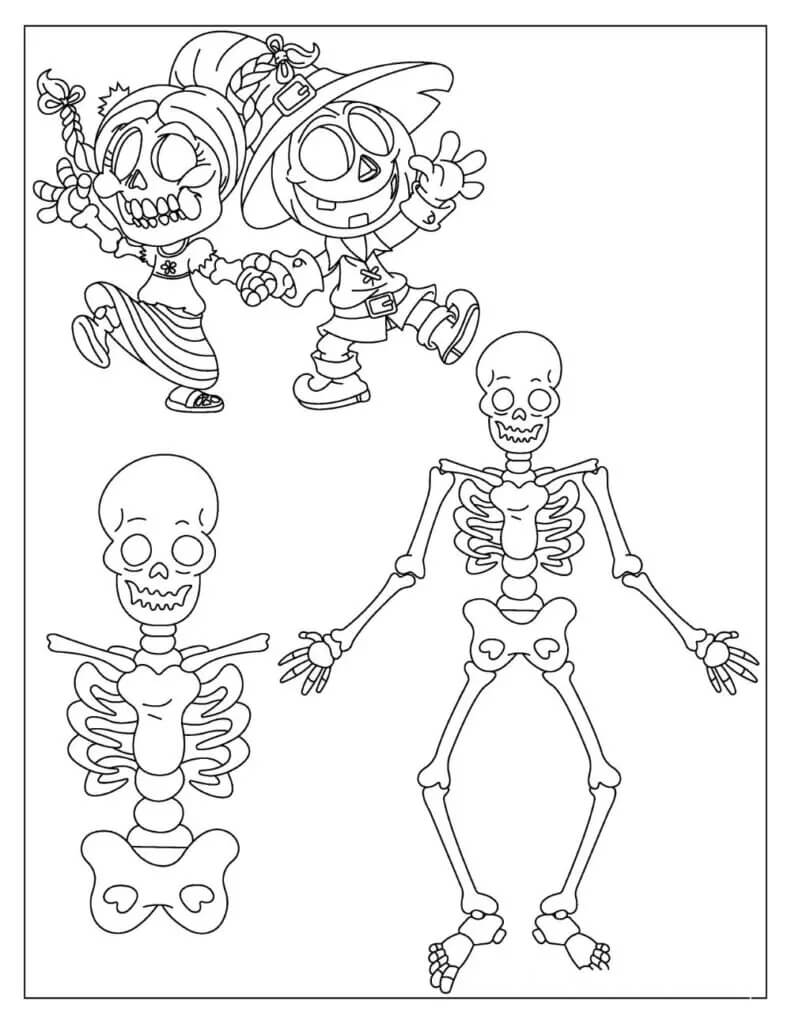 Dibujo de Esqueleto Familiar para Colorear