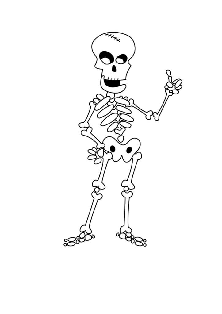 Dibujo de Esqueleto Sencillo para Colorear