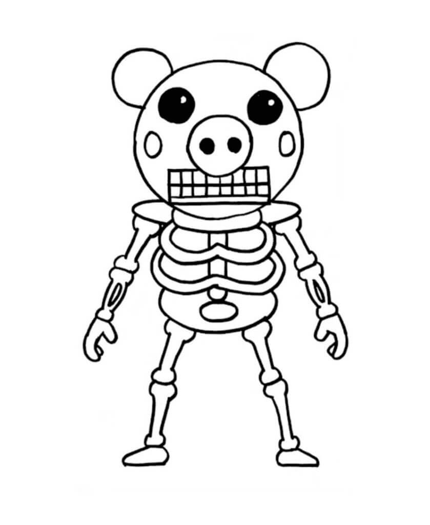 Dibujo de Piggy Esqueleto para Colorear