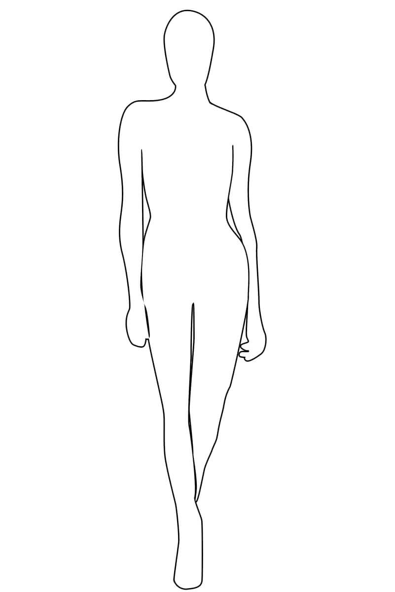 Dibujo de Contorno de Persona Mujer para Colorear